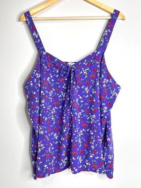 Reitmans Plus Size Boho Purple Floral Tank Top 3X Casual Whimsy CottageCore Top